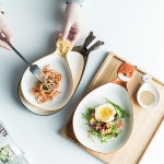 나무늘보 여우 곰 시벳 동물 캐릭터 손잡이 샐러드 파스타 플레이팅 접시 : 모닥모닥