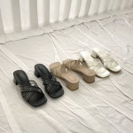 [모브딜라잇shoe] PVC 투명 엑스 스트랩힐 뮬 (3color) a1130 : 모브딜라잇