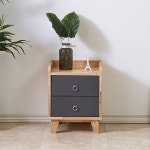 고급 인테리어 원목 선반 사이드 테이블 수납함 원룸 좁은 집 침실 공간 가로 틈새 작은 폭 전면 모듈 낮은 미니 고무 나무 2단 오픈형 서랍 우드... 