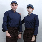 CD-77 곤색 긴팔 조리복 참존어패럴 참존까운 남여 면혼방 조리복 식당 조리사복 조리사 주방 쉐프복 7부 셰프 복 : 참존어패럴