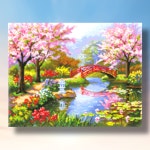 DIY 보석비즈십자수 무릉도원 k59 풍경화 캔버스형 인테리어 집콕 취미 : 펀즐