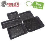 PSP 트레이 검정 8호 18호 27호 77호 100호 일회용 스티로폼 정육점 포장용기 : 백마상사