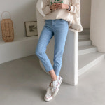 스판 슬림핏 워싱 일자 데님팬츠 21S5092AE2 : lalaon