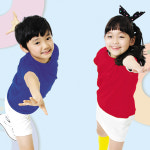 유아동 쥬니어 반팔 라운드 면티 무지티 유치원 어린이집 활동복 단체티 20수 : T04
