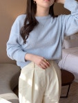 [MUNIATE] 버터,소라당일/ 80 레이라이 노어 부클 라운드 니트 : MUNIATE