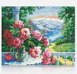 보석십자수 3D호숫가테라스 풍경 (60X40cm)AB사각큐빅/3D전체붙이기 : 홍이네 보석십자수