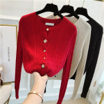 진주가디건 걸쳐입을 코디 치트키 봄 니트 카디건 여광사 라운드 잔향기 코트 쇼트 점퍼 긴팔 진주 단추 : 더스퀘어마켓