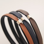 지민st 헤어밴드 심플 레더 가죽 골드링 머리띠(3colors) H0547 : 제이로렌