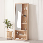 루에보 600 거실 원룸 안방 좁은 틈새 슬림 슬라이딩 슬라이드 다용도실 전신거울 수납장 : 블랑누보