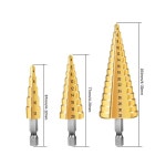 드릴 비트 날3Pcs HSS 스텝 드릴 비트 트 4-12mm 4-20mm 4-32mm 티타늄 코팅 목재 금속 구멍 커터 prostormer에 의해 내구성 드릴 비트... 