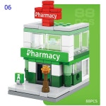 유명상점 레고만들기 시리즈2 바버 명품 보석 꽃집 베이비 약국 호프 스파(8개 1set) : 두두엠마켓