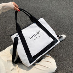 명품 럭셔리 여행용 스퀘어 내추럴 스마일 에코 백 : 쁘띠에미르