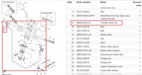 야마하 QBOX  큐빅스 스로틀 케이블 BM9-F6301-01 악셀케이블 : 바이크 순정 파츠 스토어