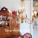 리노앤틱 프랑스 수입 오리지날 엔틱 빈티지 인테리어 펜던트 8구 식탁등 샹들리에 조명 : 리노앤틱