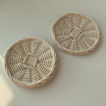 온도라탄 라탄티코스터 컵받침 악세사리트레이 트레이 홈카페 주방꾸미기 : 온도스튜디오