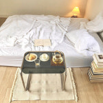 커피테이블 협탁 심플 모던 북유럽 투명변 기중고풍 스테인레스 글라스 테이블 레드 민박기지 : 오해피상점