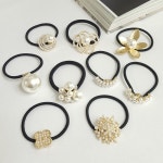 국산 32종 명품 머리 방울 진주 리본 큐빅 로우번 포니테일 머리끈 : 공주세상