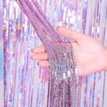 파티커튼 홀로그램 글리터 은박수술 생일 셀프장식 벽장식 포토존 파티룸 꾸미기 골드 : 프롬아떼