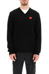 꼼데가르송 남자 니트 스웨터 pullover with heart patch P1N002 BLACK : 에비뉴165