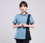 배색 앞지퍼 간호복 세트 병원근무복 병원유니폼 간호사복 치과 요양보호사복 : 유니모드가운