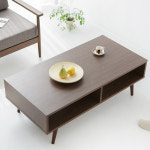 탁자 수납 원목 노트북 다리 좌탁 데스크 높은 쇼파 좌식 우드 고무나무 원목  오크 월넛 브라운 오픈 거실 소파 테이블 1200 : 위드 오브젝트