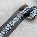3.5cm  블러썸 플라워 악세서리 비즈레이스 (H0483) : 요고조고 패브릭