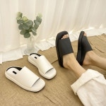 [모브딜라잇shoe] 심플 와이드 슬리퍼 (블랙 화이트) n3001 : 모브딜라잇