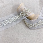 3.5cm  블러썸 플라워 악세서리 비즈레이스 (H0483) : 요고조고 패브릭