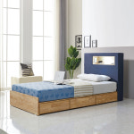 다원 스페셜 슈퍼싱글 LED헤드램프 고무나무 원목 수납 침대 : 다다원홈