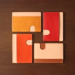 [4color]베지터블가죽 양면카드지갑 신분증 명함 신용카드 지갑 2포켓 : L-L-L