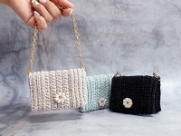 DIY 코바늘 보석단추 데이지 카드지갑 뜨개 패키지 가방만들기 손뜨개가방 뜨개질 : 러브얀 LOVE yarn