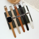 애플워치11 10 스트랩 울트라 9 8 7 6 SE2 SE 3 호환 앤썸 가죽 스트랩 쥬빌레 시계줄 슬림 밴드 44/45/46/49mm : 아킴