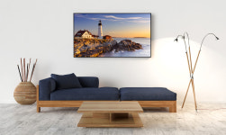 미국 포틀랜드 헤드 등대의 일출 바다 마을 풍경 소형 포스터 : 로얄블루아트샵