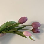 실크플라워 튤립 부쉬 5p,망고 튤립,튤립 조화,2가지 컬러(웨딩핑크,바이올렛) : 크크네마켓