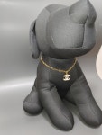 [자체제작] 명품단추 Upcycling 애견 명품 목걸이 화이트 CN1. : TAM:하다