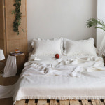 차가운 냉감 인견 오가닉코튼 양면 목화솜 풍기인견 프릴 여름이불 세트 : 에이트룸