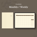 만년형 BROWN 굿노트 노타빌리티 먼슬리 위클리 다이어리 속지 월별 플래너 일러스트 Monthly Weekly PDF : FIRPENG