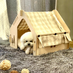 원목 강아지집 고양이 애견하우스 [루루 - 모노체크]칠판분필선물 : DUGROO