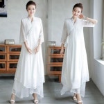 에스닉 원피스 여름 빅 사이즈 차이나 리모델링 한복 선녀장 코튼 마 선의다복 : arteded