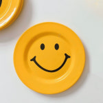 (당일배송) 스마일 멜라민 그릇 접시 어린이 디저트 간식 시리얼볼 캠핑 식기 : 플레이도트
