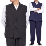 MM255 남성 남자 봄여름가을 면 조끼+바지 생활한복 계량개량한복 법복 절복 : 매듭우리옷