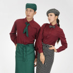 Y-909 긴팔 와인 카페셔츠 홀서빙 유니폼 긴팔셔츠 서빙복 식당 남여 조리복 레스토랑 참존어패럴 참존까운 : 참존어패럴