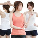 국산 3+1 이벤트중 여자 나시티 면 스판 끈나시 롱 골지 망고 일자 기본 끈 이너 나시 민소매 티셔츠 : S-스타일