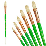나무라 유화붓 숏핸들 평붓 유화돈모붓 NAMURA SHOT F BRUSH : 호미화방