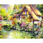 CH3D-S53 연못가풍경 보석십자수 DIY패키지 (3D전체보석/사각큐빅) : 가고픈십자수