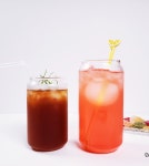 홈카페 유리컵 캔모양 카페 음료수 칵테일 탄산수 우유 생맥주 맥주 아이스 컵 잔 : 건행시대