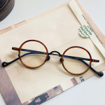 로렌스폴 웨이브 WAVE C02 알작은 동그란 뿔테 티타늄 콤비 안경테 : 세컨아이즈