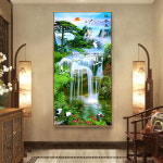 보석자수나라 대형 보석 십자수 비즈 구슬 큐빅 세로 산수화 풍경 : 보석자수나라