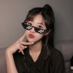 방송용 안경 유투브 선글라스 모자이크 픽셀 블랙 : 우주별마켓
