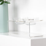 펫트리움 아크릴 펫테이블 2구 1입 애견식기 투명식기 : PETRIUM